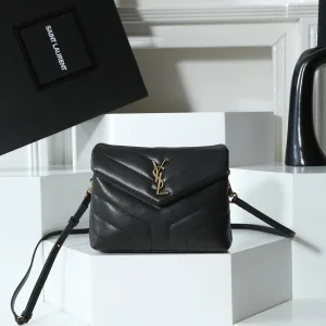 Saint Laurent LouLou Shoulder Bag Medium Black Silver Hardware Exact Size Unknown 128