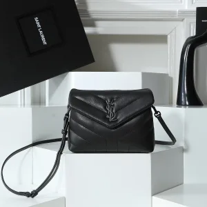 Saint Laurent LouLou Shoulder Bag Medium Black Silver Hardware Exact Size Unknown 129