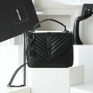 Saint Laurent LouLou Shoulder Bag Medium Black Silver Hardware Exact Size Unknown 227