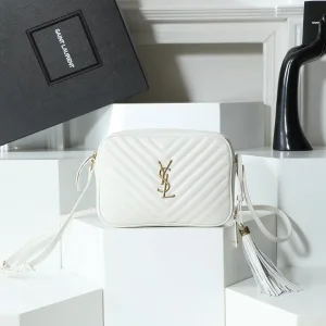 Saint Laurent Camera Bag Small White Silver Hardware Exact Size Unknown 116