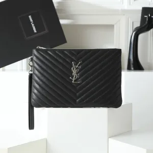 Saint Laurent LouLou Shoulder Bag Medium Black Silver Hardware Exact Size Unknown 230