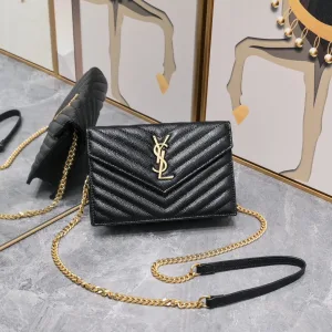 Saint Laurent LouLou Shoulder Bag Medium Gray Gold Hardware Exact Size Unknown 032