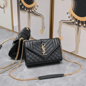 Saint Laurent LouLou Shoulder Bag Medium Gray Gold Hardware Exact Size Unknown 049