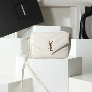 Saint Laurent Camera Bag Small White Silver Hardware Exact Size Unknown 258
