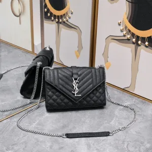 Saint Laurent LouLou Shoulder Bag Medium Gray Silver Hardware Exact Size Unknown 050