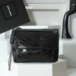 Saint Laurent Niki Messenger Bag Medium Black Silver Hardware Exact Size Unknown 255