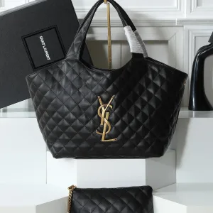 Saint Laurent Puffer Shoulder Bag Large Black Gold Hardware Exact Size Unknown 080