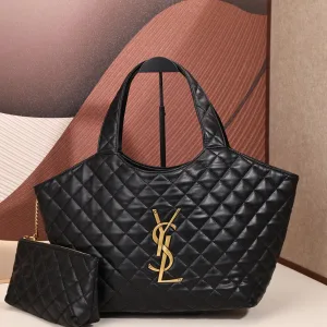 Saint Laurent Puffer Shoulder Bag Large Black Gold Hardware Exact Size Unknown 139