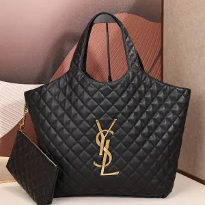 Saint Laurent Puffer Shoulder Bag Large Black Gold Hardware Exact Size Unknown 141