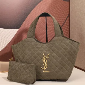 Saint Laurent Puffer Shoulder Bag Large Brown Gold Hardware Exact Size Unknown 235