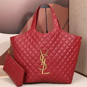 Saint Laurent Puffer Shoulder Bag Large Red Gold Hardware Exact Size Unknown 137