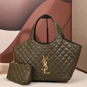 Saint Laurent Puffer Shoulder Bag Large Red Gold Hardware Exact Size Unknown 142