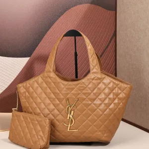 Saint Laurent Puffer Shoulder Bag Large Tan Gold Hardware Exact Size Unknown 143