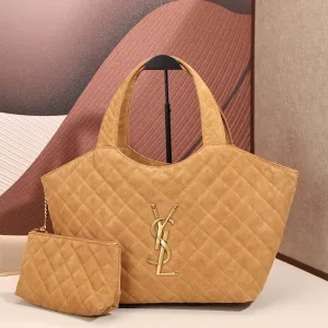 Saint Laurent Puffer Shoulder Bag Large Tan Gold Hardware Exact Size Unknown 234