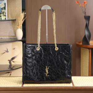 Saint Laurent Shopping Tote Bag Large Black Gold Hardware Exact Size Unknown 243