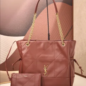 Saint Laurent Shopping Tote Bag Large Red Gold Hardware Exact Size Unknown 107