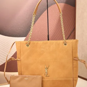 Saint Laurent Shopping Tote Bag Large Tan Gold Hardware Exact Size Unknown 102