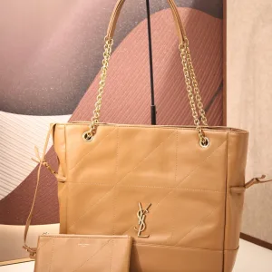 Saint Laurent Shopping Tote Bag Large Tan Gold Hardware Exact Size Unknown 106