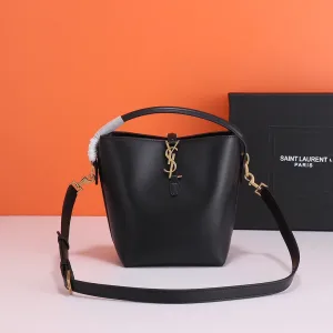 Saint Laurent Bucket Bag Medium Black Gold Hardware Exact Size Unknown 019
