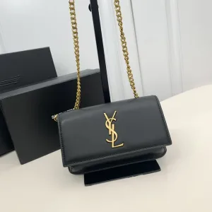 Saint Laurent Kate Chain Bag Small Black Gold Hardware Exact Size Unknown 067