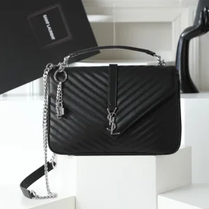 Saint Laurent Shoulder Bag Medium Black Gold Hardware Exact Size Unknown 224