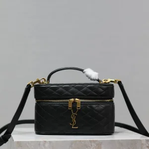 Saint Laurent Vanity Camera Bag Small Black Gold Hardware Exact Size Unknown 029