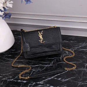 Saint Laurent Kate Chain Bag Small Black Gold Hardware Exact Size Unknown 215