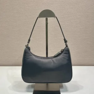 Prada Cleo Hobo Small Slate Blue Silver Hardware
