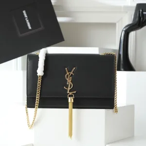 Saint Laurent Kate Chain Bag Small Black Gold Hardware Exact Size Unknown 257