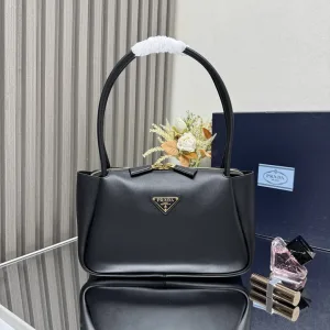Prada Galleria Top Handle Small Black Gold Hardware