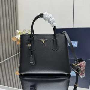 Prada Galleria Top Handle Small Black Gold Hardware Variant 2