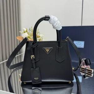 Prada Galleria Top Handle Small Black Gold Hardware Variant 3