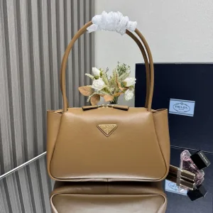 Prada Galleria Top Handle Small Caramel Gold Hardware