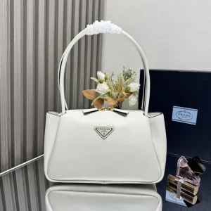 Prada Galleria Top Handle Small White Gold Hardware Variant 2