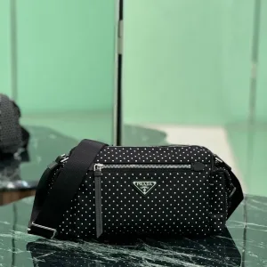 Prada ReNylon Camera Bag Small Black Silver Hardware