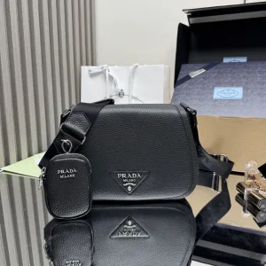Prada ReNylon Hobo Small Black Silver Hardware