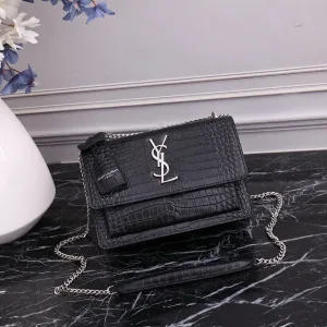 Saint Laurent Kate Chain Bag Small Black Silver Hardware Exact Size Unknown 214