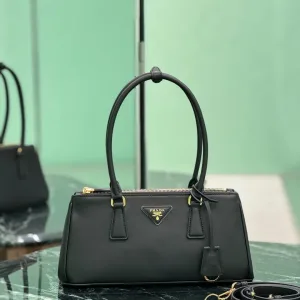 Prada Saffiano Boston Bag Small Black Gold Hardware