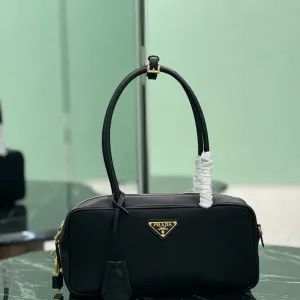 Prada Saffiano Boston Bag Small Black Gold Hardware Variant 3