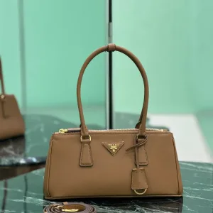 Prada Saffiano Double Tote Medium Caramel Gold Hardware Variant 2