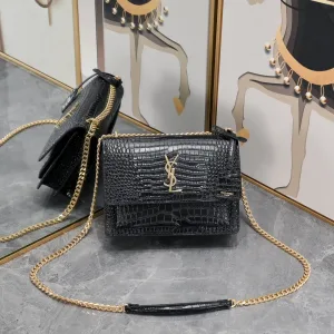 Saint Laurent Kate Chain Bag Small Gray Gold Hardware Exact Size Unknown 055