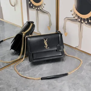 Saint Laurent Kate Chain Bag Small Gray Gold Hardware Exact Size Unknown 056