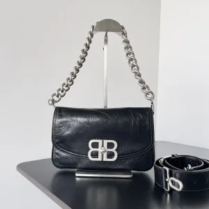 Balenciaga BB Soft Shoulder Small Black 23cm