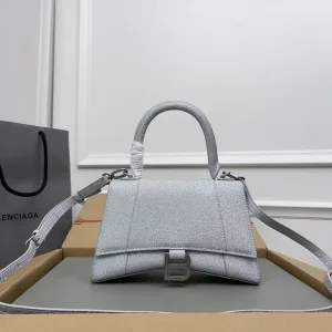Balenciaga Hourglass Top Handle Small White 23cm