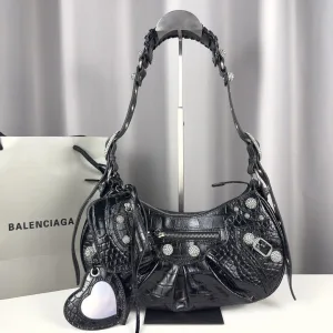 Balenciaga Le Cagole Shoulder Large Black Studded 33cm