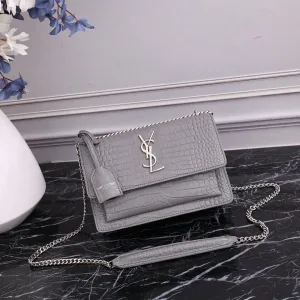Saint Laurent Kate Chain Bag Small Gray Silver Hardware Exact Size Unknown 212