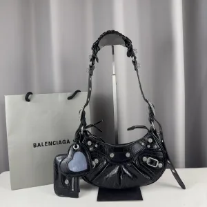 Balenciaga Le Cagole Shoulder Mini Black Studded 20cm