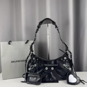 Balenciaga Le Cagole Shoulder Small Black Studded 26cm