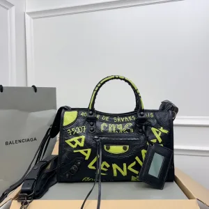 Balenciaga Le City Small Black Yellow Graffiti 26cm