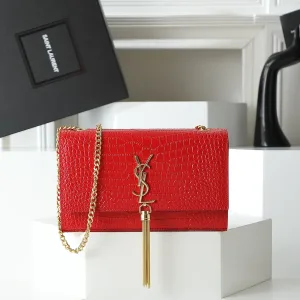 Saint Laurent Kate Chain Bag Small Red Gold Hardware Exact Size Unknown 112